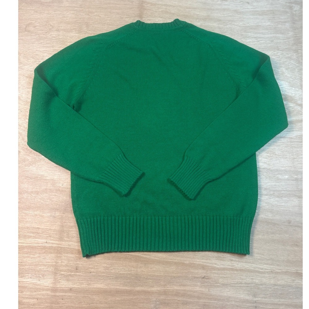Society Crewneck Sweater Womens M Green Excellent Vintage Ribbed Knit Raglan - Picture 7 of 7
